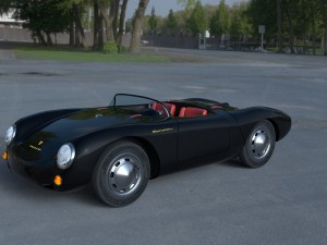 porsche 550 spyder black 3D Модель