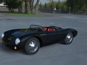 porsche 550 spyder nera Modello 3D