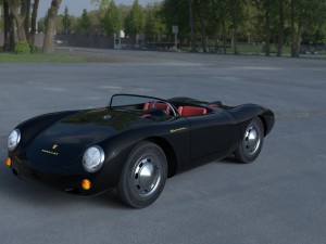 porsche 550 spyder black Modelo 3D