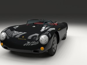 porsche 550 spyder black Modelo 3D