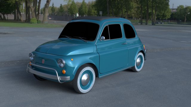 fiat 500l luxe 1968 hdri 3D Модель .c4d .max .obj .3ds .fbx .stl .blend 