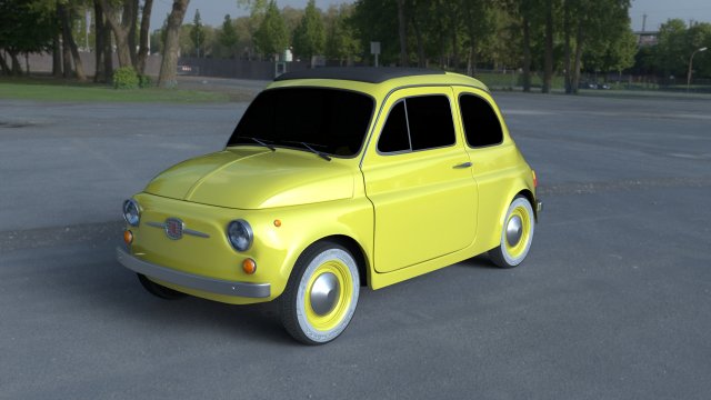 fiat 500d nuova 1960 hdri 3D Model .c4d .max .obj .3ds .fbx .stl .blend 