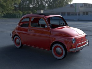 fiat 500l luxe 1968 with interior hdri 3D Model