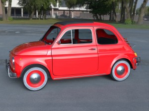 fiat 500l luxe 1968 with interior hdri 3D 모델