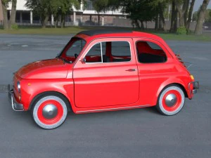 fiat 500l luxe 1968 with interior hdri 3D Model