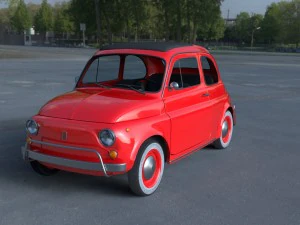 fiat 500l luxe 1968 with interior hdri 3D Model