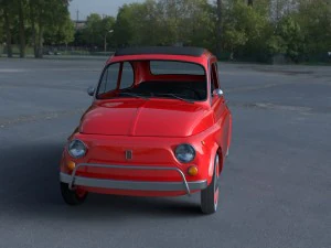 fiat 500l luxe 1968 with interior hdri 3D Model
