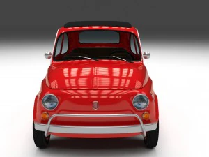 fiat 500l luxe 1968 with interior hdri 3D Model