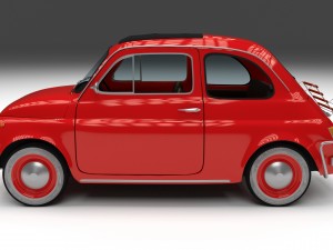 fiat 500l luxe 1968 with interior hdri 3D 모델