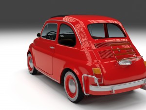 fiat 500l luxe 1968 with interior hdri 3D 모델