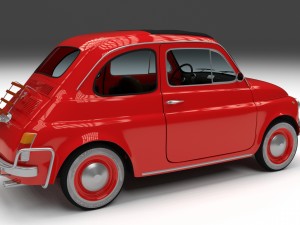fiat 500l luxe 1968 with interior hdri 3D 모델