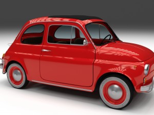 fiat 500l luxe 1968 with interior hdri 3D 모델