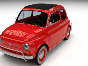 fiat 500l luxe 1968 with interior hdri 3D 모델