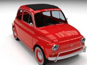 fiat 500l luxe 1968 with interior hdri 3D Model