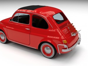 fiat 500l luxe 1968 with interior hdri 3D 모델
