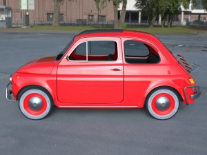 fiat 500l luxe 1968 with interior hdri 3D 모델