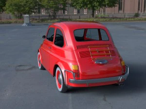 fiat 500l luxe 1968 with interior hdri 3D Model