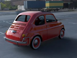 fiat 500l luxe 1968 with interior hdri 3D Model