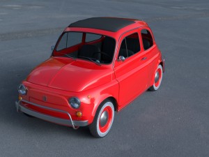 fiat 500l luxe 1968 with interior hdri 3D 모델