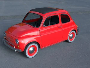 fiat 500l luxe 1968 with interior hdri 3D Model