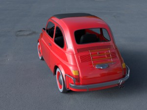 fiat 500l luxe 1968 with interior hdri 3D 모델