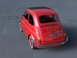 fiat 500l luxe 1968 with interior hdri 3D Model