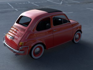 fiat 500l luxe 1968 with interior hdri 3D 모델