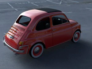 fiat 500l luxe 1968 with interior hdri 3D Model
