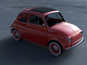 fiat 500l luxe 1968 with interior hdri 3D 모델