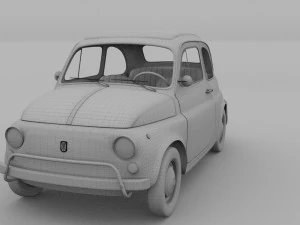 fiat 500l luxe 1968 with interior hdri 3D Model