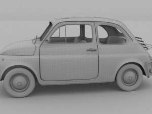 fiat 500l luxe 1968 with interior hdri 3D 모델