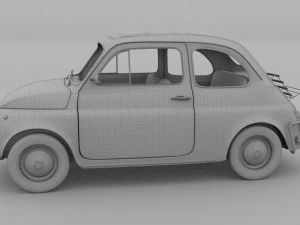 fiat 500l luxe 1968 with interior hdri 3D Model