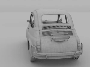 fiat 500l luxe 1968 with interior hdri 3D Model
