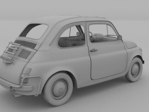 fiat 500l luxe 1968 with interior hdri 3D 모델