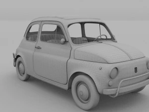 fiat 500l luxe 1968 with interior hdri 3D Model