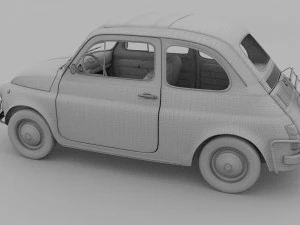 fiat 500l luxe 1968 with interior hdri 3D Model
