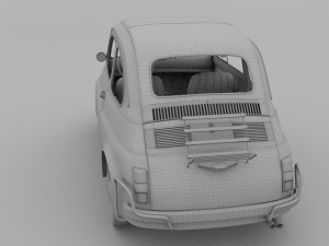fiat 500l luxe 1968 with interior hdri 3D 모델