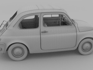 fiat 500l luxe 1968 with interior hdri 3D 모델