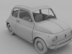fiat 500l luxe 1968 with interior hdri 3D 모델