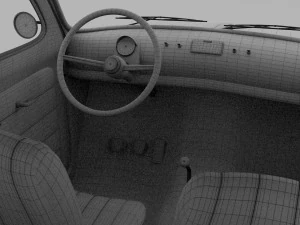 fiat 500l luxe 1968 with interior hdri 3D Model