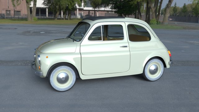 fiat 500d nuova 1960 with interior hdri 3Dモデル .c4d .max .obj .3ds .fbx .stl .blend 