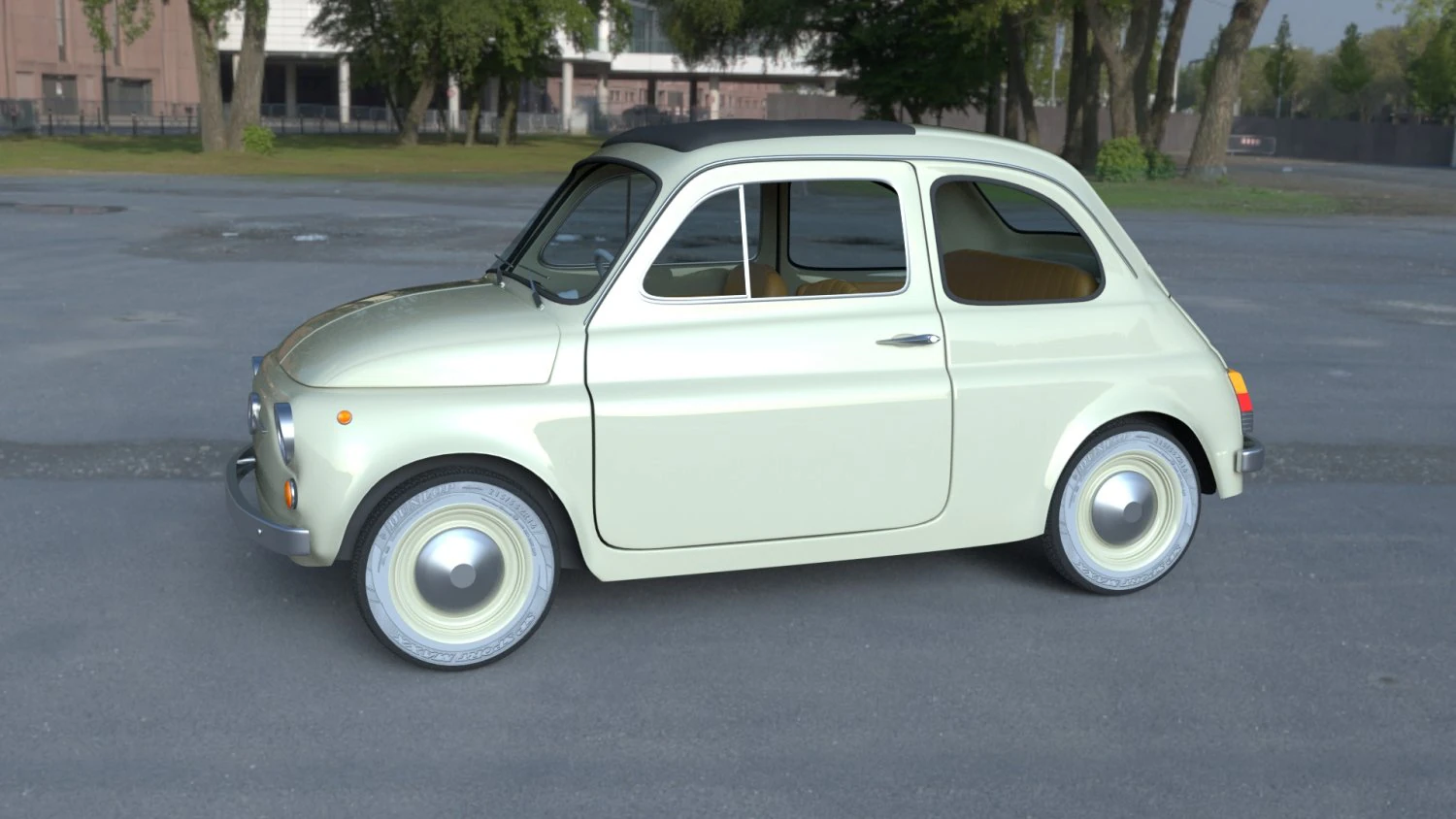 fiat 500d nuova 1960 with interior hdri 3D Model .c4d .max .obj .3ds .fbx .stl .blend 