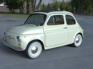 fiat 500d nuova 1960 with interior hdri 3Dモデル