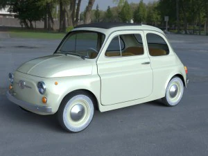 fiat 500d nuova 1960 with interior hdri 3D Model