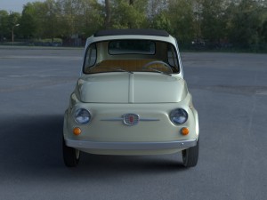 fiat 500d nuova 1960 with interior hdri 3Dモデル
