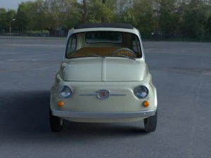 fiat 500d nuova 1960 with interior hdri 3D Model