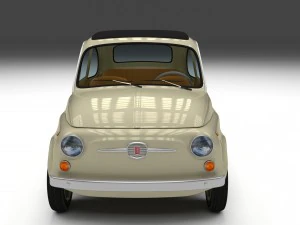 fiat 500d nuova 1960 with interior hdri 3D Model