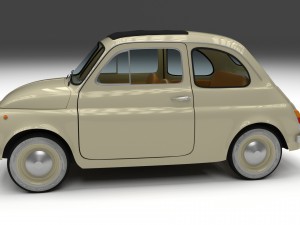 fiat 500d nuova 1960 with interior hdri 3Dモデル