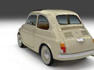 fiat 500d nuova 1960 with interior hdri 3Dモデル