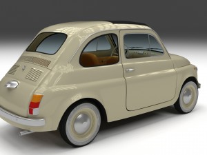 fiat 500d nuova 1960 with interior hdri 3Dモデル